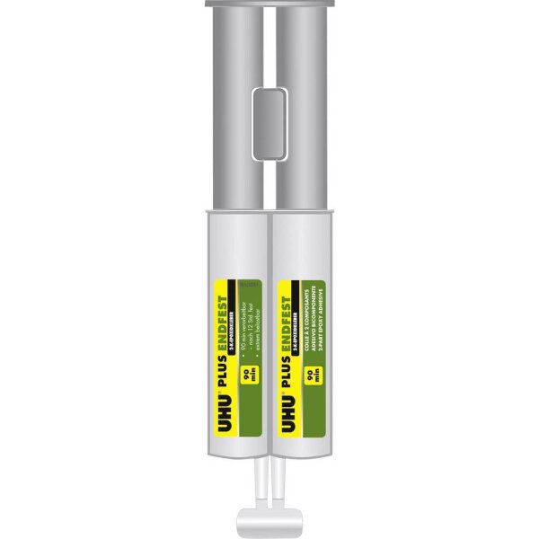 UHU plus endfest 2-Komponenten-Epoxidharzkleber Doppelkammerspritze 25g