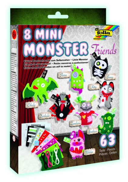 Folia Mini Monster Friends, kleine Monsterfreunde zum Selbstnähen