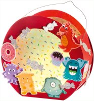 folia 68104 - Laternen - Bastelset, Monster, inklusive Laternenstab und LED-Licht