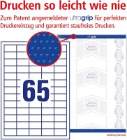 AVERY Zweckform 3666-10 Universal-Etiketten (A4, Papier matt, 650 Etiketten, 38 x 21,2 mm, 10 Blatt) weiß