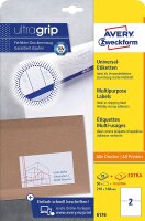 AVERY Zweckform 6176 Universal Etiketten (50 plus 10 Klebeetiketten extra, 210x148mm auf A4, bedruckbare Versandetiketten, selbstklebende Versandaufkleber mit ultragrip, DHL) 30 Blatt, weiß