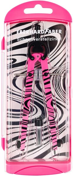 Eberhard Faber 571701 Schnellverstellzirkel im Etui, neon pink