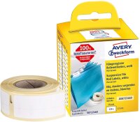 AVERY Zweckform AS0722460 Hängeregisteretiketten selbstklebend, 220 Aufkleber (12 x 50 mm, Kompatibel mit Dymo LabelWriter, entspricht S0722460/99017, permanent haftend) 1 Rolle weiß