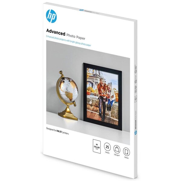 HP Q5456A Advanced Fotopapier hochglänzend, 250 g/m², DIN A4, 25 Blatt