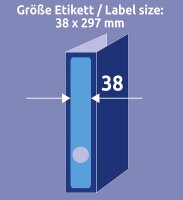 Avery Zweckform L4749-20 Ordnerrücken Etiketten (A4, 100 Rückenschilder, schmal/lang, 38 x 297 mm) 20 Blatt, blau