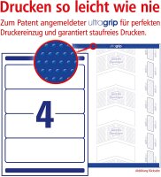 Avery Zweckform L4761-25 Ordnerrücken Etiketten (A4, 120 Rückenschilder, breit/kurz, 61 x 192 mm) 30 Blatt, weiß