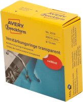 AVERY Zweckform 3510 Lochverstärker selbstklebend 500 Stück (Ø13mm, Lochverstärkungsringe auf Rolle, permanent haftende Ringverstärker, Ringlochverstärker fürs Abheften, reißfeste Folie) transparent