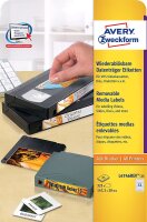 AVERY Zweckform L4746REV-25 Etiketten für VHS-Videokassetten (A4, 325 Stück, 147,3 x 20 mm, 25 Blatt) weiß