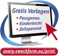 AVERY Zweckform MD4001 Flaschenetiketten (120x90 mm auf DIN A4, selbstklebend, bedruckbare Flaschenaufkleber für Glasflächen, Inkjet-/Tintenstrahldrucker) 20 Etiketten für Flaschen auf 5 Blatt weiß