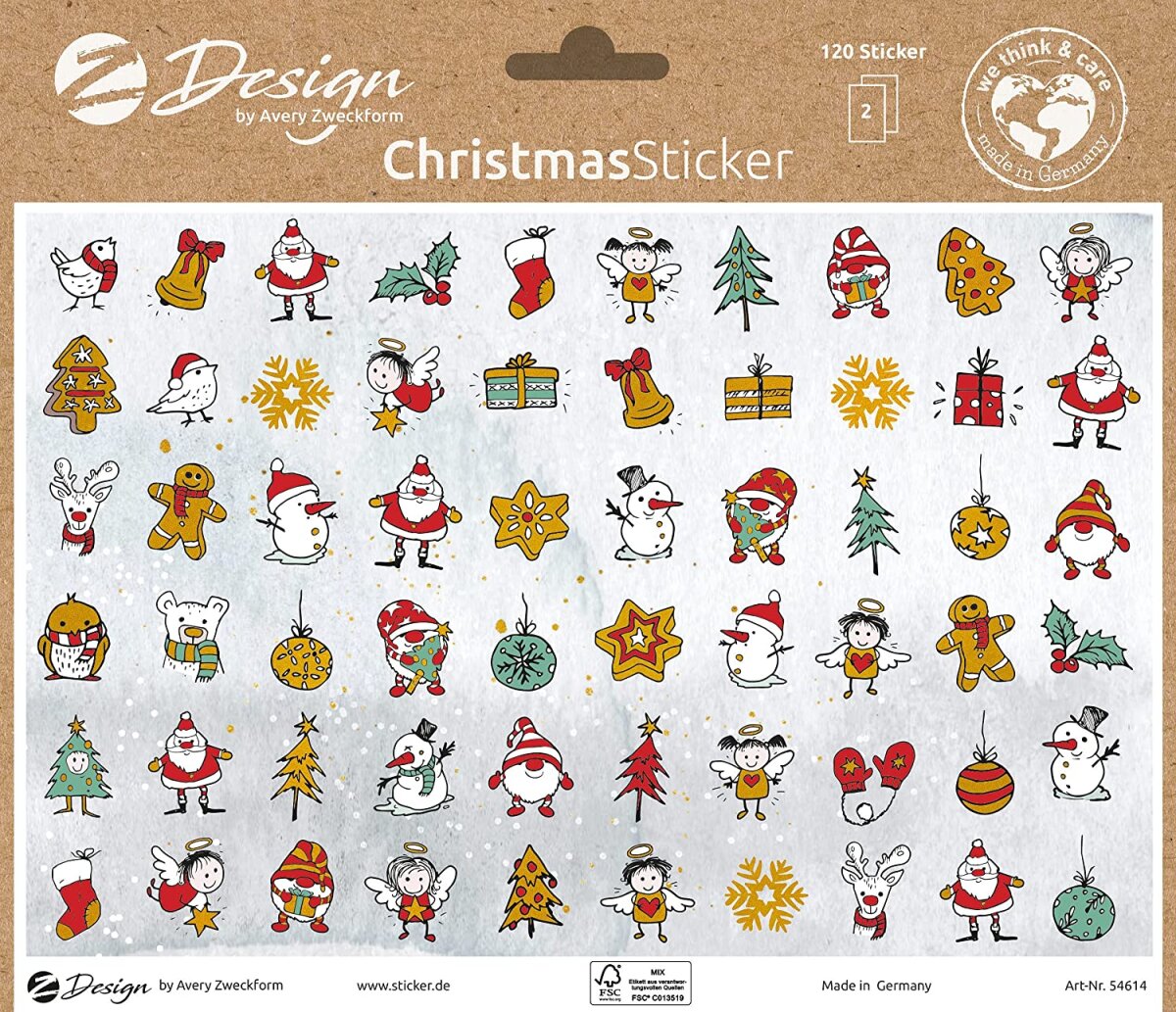 AVERY Zweckform 54614 Weihnachtsaufkleber 120 Stück Sterne Weihnachts, 4,49  €