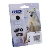 Original EPSON 26XL / T2621, Premium Drucker-Patrone, Schwarz, 500 Seiten