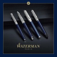 Waterman Carène Kugelschreiber | Metall und blaue Lackierung | ziselierte Kappe | blaue Tinte | Geschenkbox