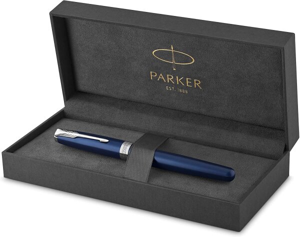 Parker Sonnet Füller | Blaue Lackierung | Füllfederhalter Mittlere Spitze | Geschenkbox