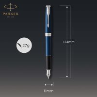 Parker Sonnet Füller | Blaue Lackierung | Füllfederhalter Mittlere Spitze | Geschenkbox