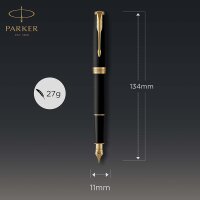 Parker Sonnet Füller | Matt-Schwarze Lackierung mit Goldzierteilen | Füllfederhalter Feine Spitze | Geschenkbox