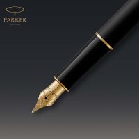 Parker Sonnet Füller | Matt-Schwarze Lackierung mit Goldzierteilen | Füllfederhalter Feine Spitze | Geschenkbox