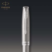 Parker Sonnet Füller | Edelstahl mit Palladiumzierteilen | Füllfederhalter Feine Spitze | Geschenkbox