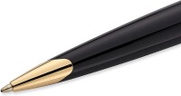 Waterman Carène Deluxe Kugelschreiber (hochglänzend Schwarz mit Silber-Plattierung und Clip aus 23-karätigem Gold, mittlere Schreibspitze, blaue Tinte, Geschenkbox)
