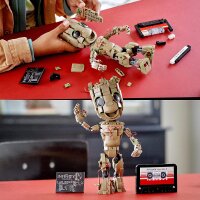 LEGO 76217 Marvel Ich Bin Groot Spielzeug zum Bauen, Set mit Baby Groot-Figur aus Guardians of The Galaxy 2, tolles Geschenk zum Geburtstag