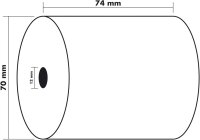 Exacompta 40655E 50er Pack Kassenrollen, 1-lagig Offset(holzfrei) standard, Breite: 74mm, Länge 40m, Durchmesser Kern 12mm, 60g/m², extra-weiß für Tischrechner und Rechenmaschinen