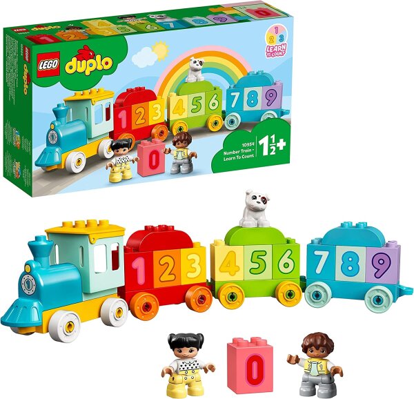 LEGO 10954 DUPLO Zahlenzug - Zählen Lernen, Zug Spielzeug, Lernspielzeug für Kinder ab 1,5 Jahren, Baby Spielzeug Geschenkideen