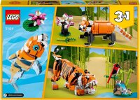 LEGO 31129 Creator Majestätischer Tiger, Panda oder Fisch, 3-in-1 Tierfiguren-Set, Spielzeug für Kinder, Konstruktionsspielzeug mit Tieren