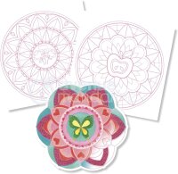 Avenue Mandarine GY027O Malbuch Graffy Pop Mandala, Zeichenpapier 250g, vorgestanzte Formen, 12 Motive wiederholen sich jeweils dreimal, ideal für Kinder ab 6 Jahren, 1 Stück, Rosa