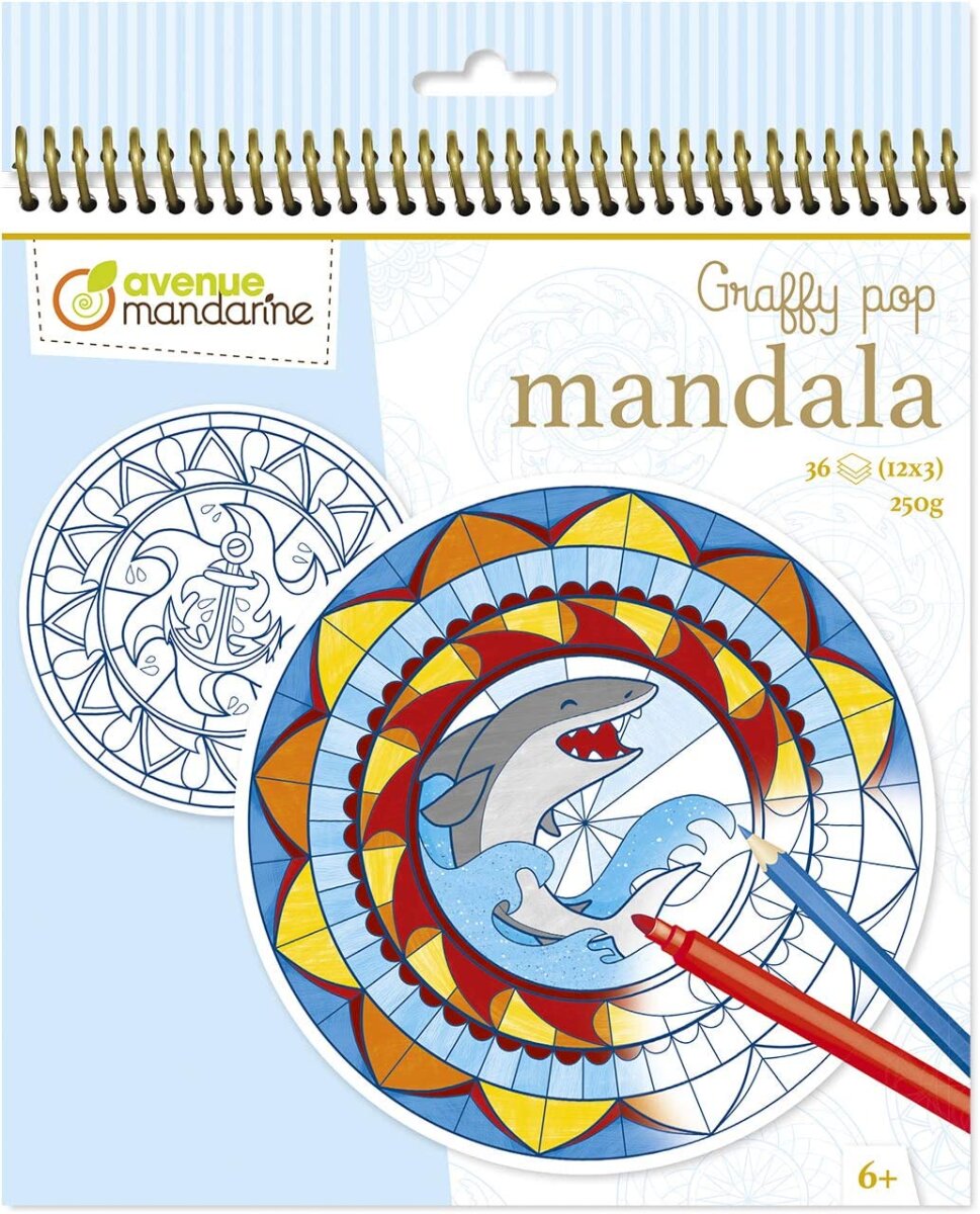 Avenue Mandarine - Ein Malbuch mit 36 Seiten, vorgeschnittene Mandalas,  Katzen