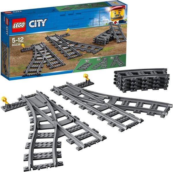 LEGO 60238 City Weichen, 6 Elemente, Erweiterungsset