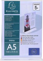 Exacompta 85158D Tischaufsteller DIN A5 T-Form Hoch, transparent und robust, 1 Stück