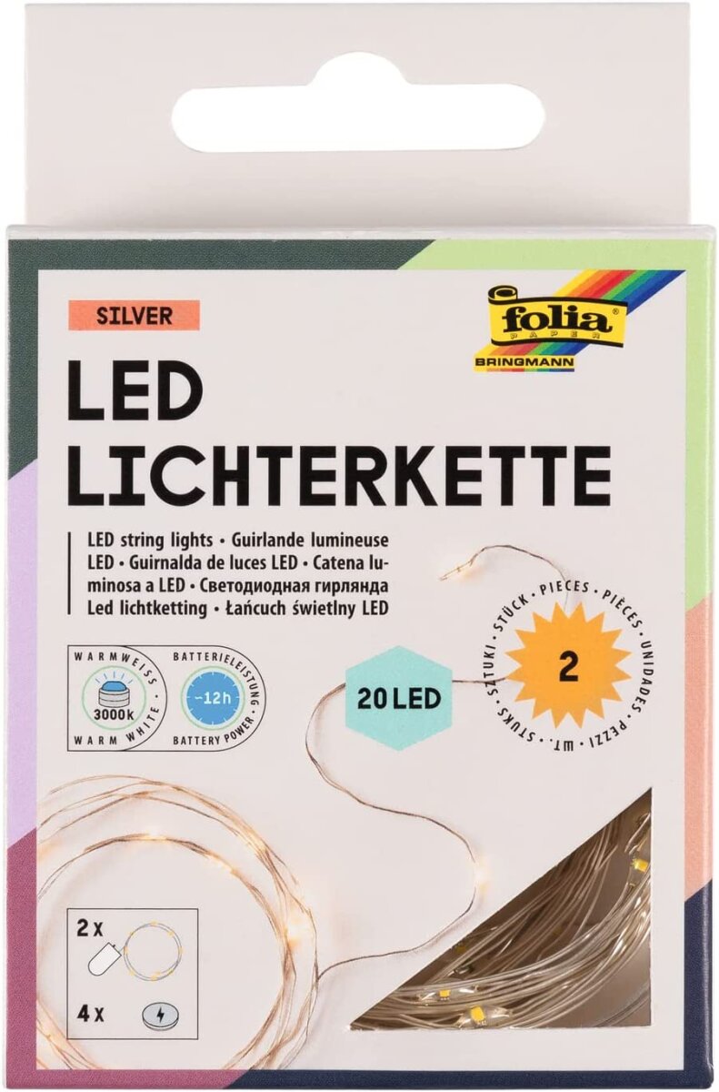 folia 986 - 2x Micro-LED Lichterkette mit je 20 LEDs in Warmweiß, ca., 8,99  €