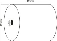 Exacompta 44829E 50er Pack Thermopapierrollen 1-lagig, Breite: 80mm, Länge 80m, Durchmesser Kern: 12mm 44g/m² Thermorolle für Kassen Kassenrolle