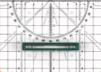 Linex 2632 Geo-Dreieck aus Kunststoff, mit Griff, 30 cm, Winkelmesser, abnehmbarer Griff, Facette, Tuschenoppen, metrische Skala