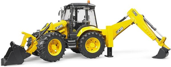 bruder 02454 - JCB 5CX eco Baggerlader - 1:16 Baustelle Baufahrzeug Löffelbagger Heckbagger Arbeiter bworld Baumaschine Spielzeug