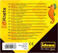 Idena 619064 - Knete, leuchtende Farben, 10 Stangen in Kartonetui