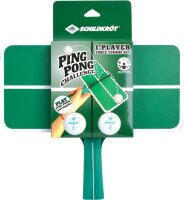 Schildkröt Ping Pong Challenge Tischtennis-Set, 1 Schläger in Form einer kleinen Tischtennisplatte, Netzgarnitur, 2 Bälle, Geschicklichkeitsspiel für Groß und Klein