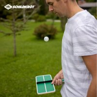 Schildkröt Ping Pong Challenge Tischtennis-Set, 1 Schläger in Form einer kleinen Tischtennisplatte, Netzgarnitur, 2 Bälle, Geschicklichkeitsspiel für Groß und Klein