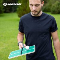 Schildkröt Ping Pong Challenge Tischtennis-Set, 1 Schläger in Form einer kleinen Tischtennisplatte, Netzgarnitur, 2 Bälle, Geschicklichkeitsspiel für Groß und Klein