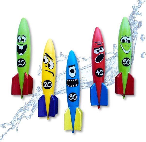 Schildkröt® Rocket Divers Set, 5 Unterwasserraketen, Tauchspielzeug für Kinder ab 5 Jahren, ideal für Schwimmbad oder Badewanne