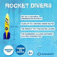 Schildkröt® Rocket Divers Set, 5 Unterwasserraketen, Tauchspielzeug für Kinder ab 5 Jahren, ideal für Schwimmbad oder Badewanne