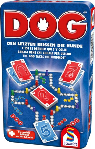 Schmidt Spiele 51428 Dog, Bring Mich mit Spiel in der Metalldose, bunt