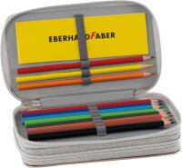 Eberhard Faber 577427 - Double Decker Federmappe in Rosé Gold shine, befüllt mit 24 Teilen, Schüleretui mit 2 Klappen und Reißverschluss