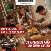 DENKRIESEN - Stadt Land VOLLPFOSTEN® - Grillparty Edition - Jetzt gehts um die Wurst. | Spielblock | Geburtstagsgeschenk | Familienspiel | Stadt Land Fluss