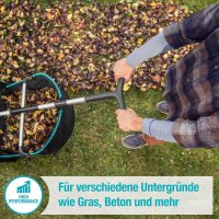 Gardena Laub- und Rasensammler: Kehrmaschine für den Garten, mit entnehmbarem Fangsack, rotierendes Bürstensystem, ergonomischer Griff, geräuscharm (3565-20)