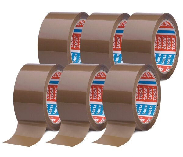 6 Rollen tesapack 4124 PVC 50 mm x 66 m braun