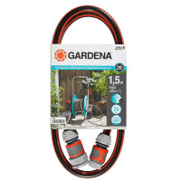 Gardena Anschlussgarnitur Comfort FLEX 13 mm (1/2 Zoll), 1,5 m: Schlauchadapter zum Anschluss des Schlauchwagens, hochwertiger Schlauch mit Schnellkupplungen & Hahnstück, 25 bar Berstdruck (18040-20)