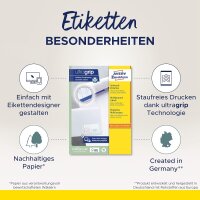 AVERY Zweckform 6601 Universal Etiketten (200 plus 60 Klebeetiketten extra, 105x148mm auf A4, Papier matt, bedruckbare Versandetiketten, selbstklebende Versandaufkleber mit ultragrip) 65 Blatt, weiß