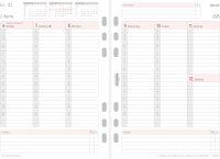 Chronoplan 50295 Kalendereinlage 2025 (Jahres-Set A5 (148x210mm), Ersatzkalendarium für Terminplaner, Wochenplaner, für detaillierte Wochenplanung, 1 Woche auf 2 Seiten, mit Universallochung) weiß