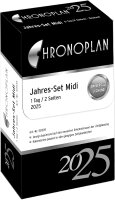 Chronoplan 50535 Kalendereinlage 2025 (Jahres-Set Midi (96x172mm), Ersatzkalendarium für Terminplaner, Tagesplaner, ideal für detaillierte Tagesplanung, 1 Tag auf 2 Seiten, mit Universallochung) weiß