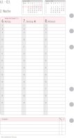 Chronoplan 50545 Kalendereinlage 2025 (Wochenplan Midi (96x172mm) Ersatzkalendarium für Terminplaner, ideal für detaillierte Wochenplanung, 1 Woche auf 2 Seiten in Spalten, mit Universallochung) weiß